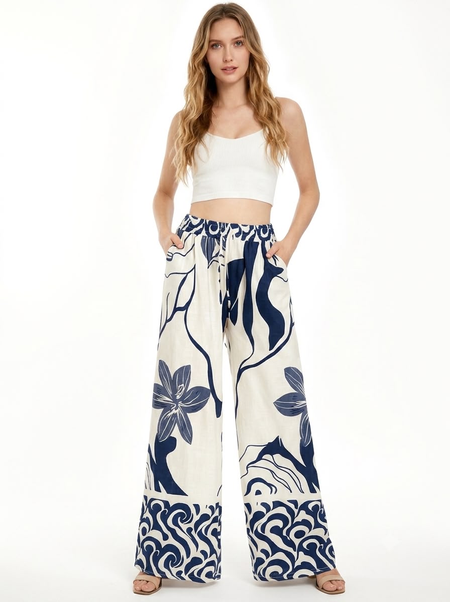 Pantalón Pierna Ancha Colores Vibrantes para Dama - JR-2006