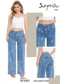 Jeans Corte Holgado Piedras para Dama - SF4361
