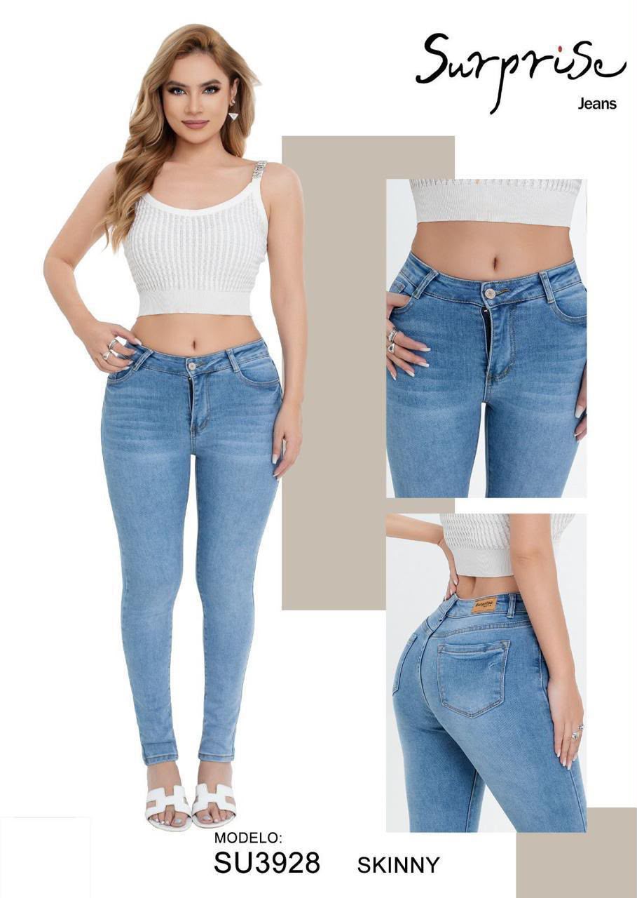 Jeans Skinny Tiro Alto para Dama - SU3928