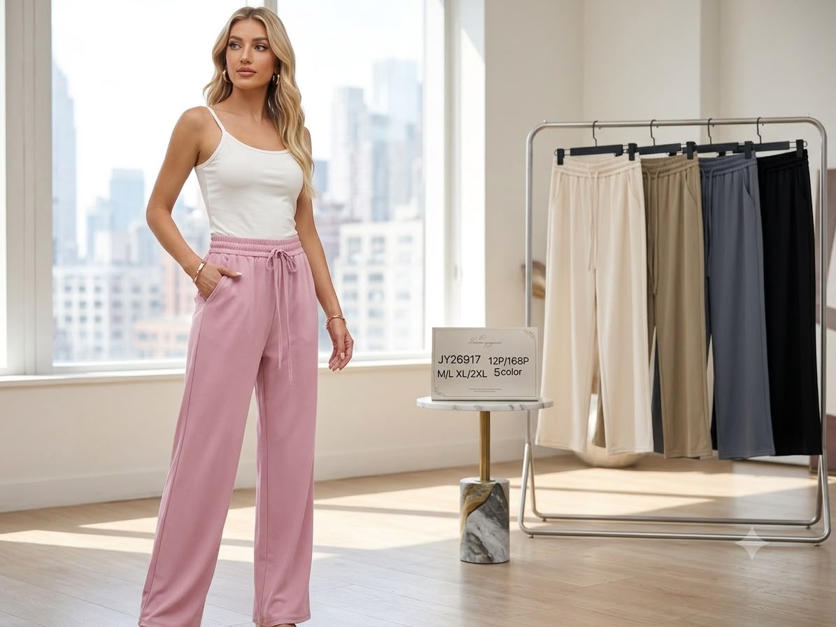 Pantalón Pierna Ancha Multicolor Talla Grande - JY26917
