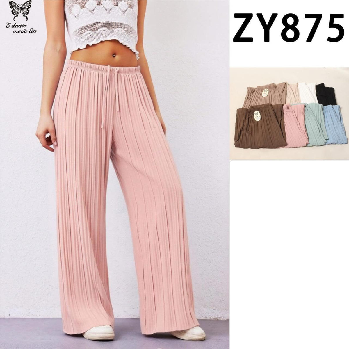 Pantalón Pierna Ancha Unitalla Multicolor para Dama - ZY875
