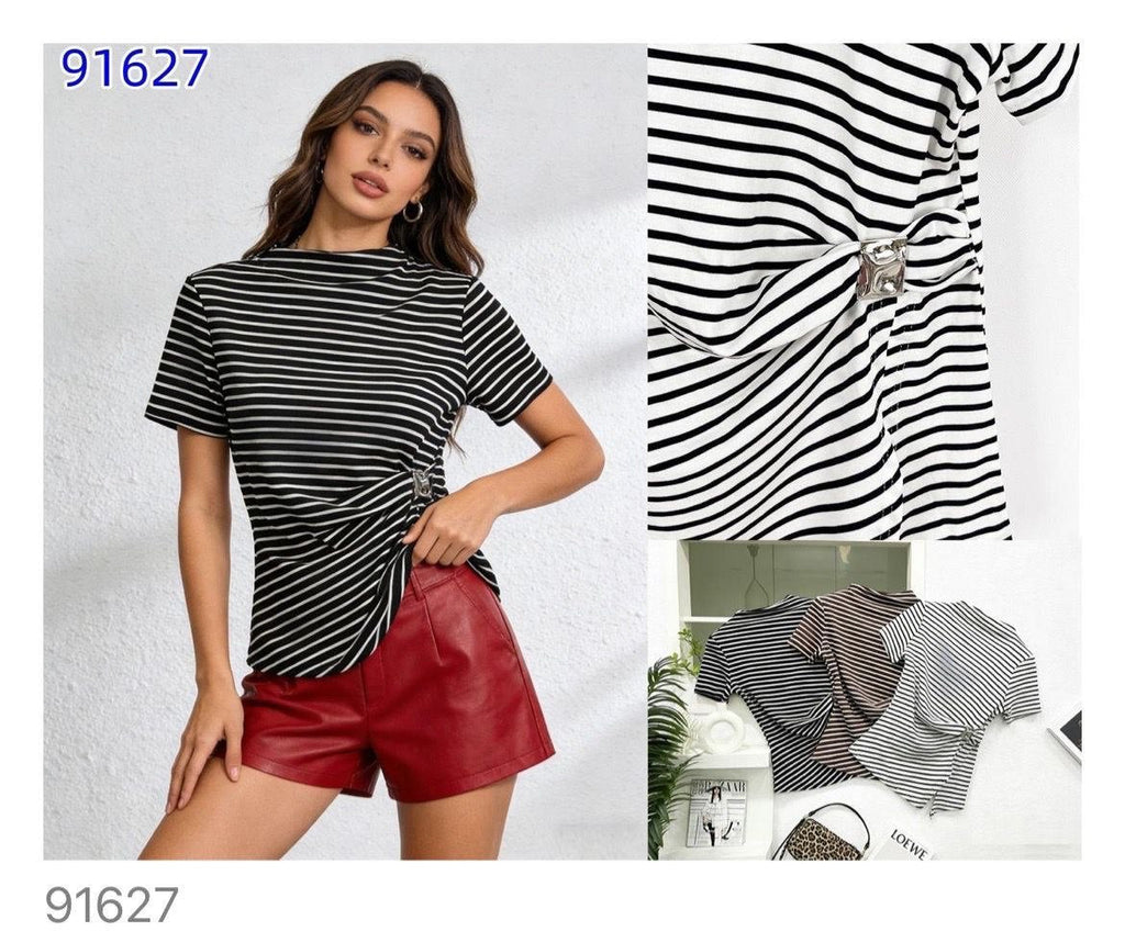Blusa 91627 Negro a rayas