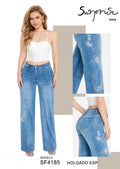 Jeans Corte Holgado bordado para Dama - SF4185