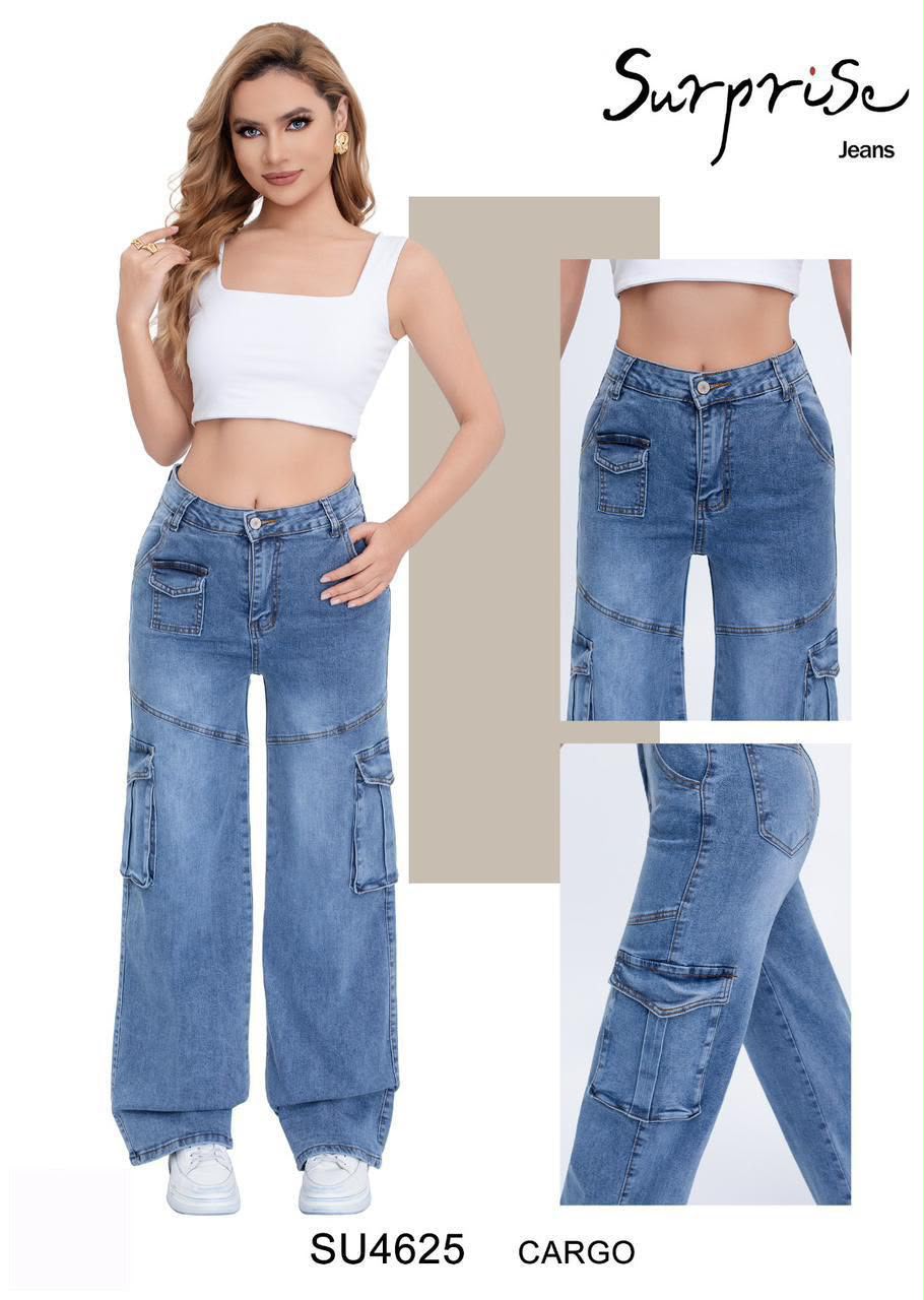 Jeans Corte Cargo para Dama - SU4625