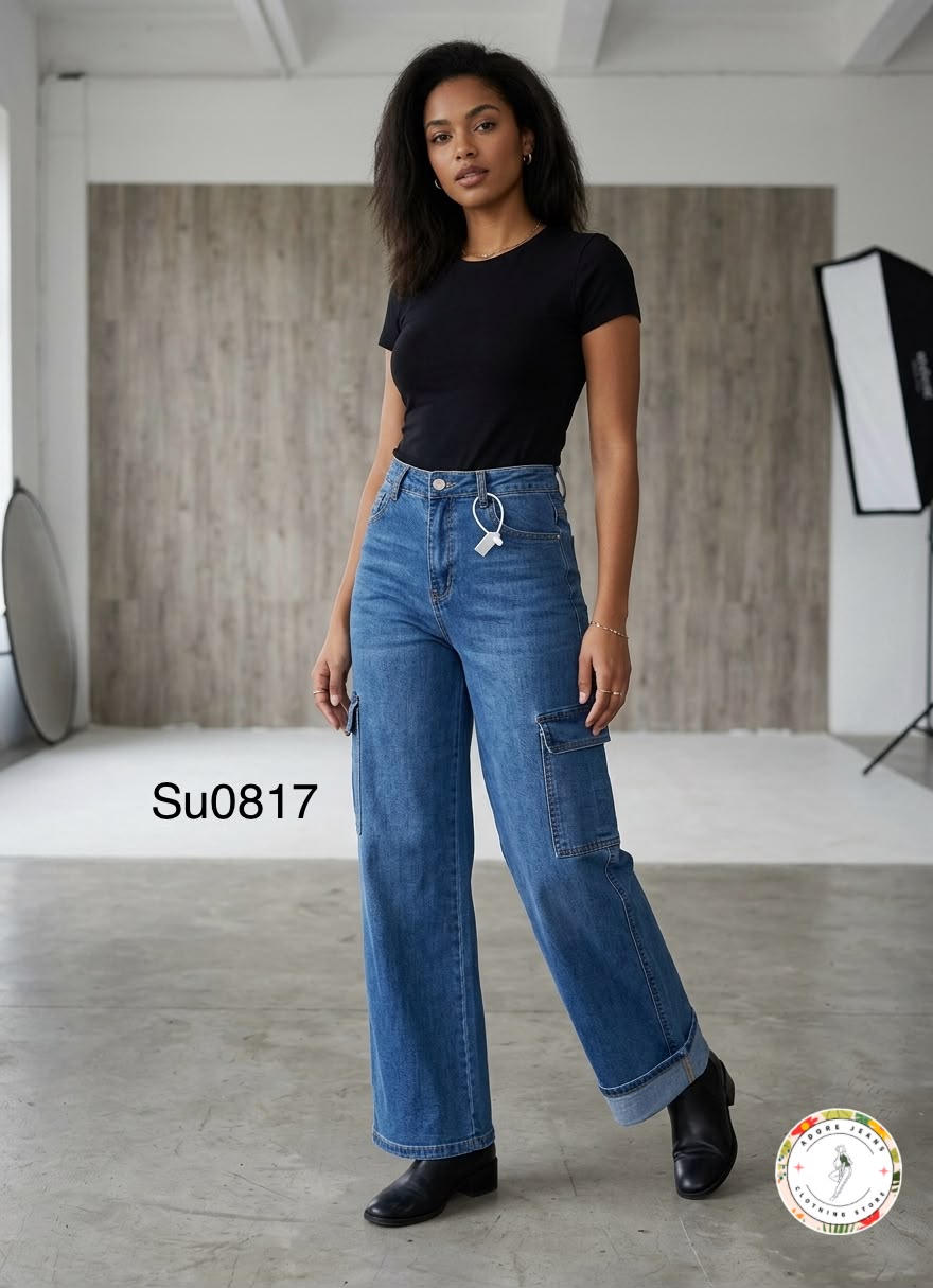 Jeans Corte Cargo para Dama - SU0817