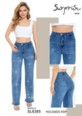 Pantalón Holgado con Acabado Brillo para Dama - SL6385
