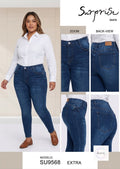 Jeans Skinny Extra Tiro Alto Tallas Extra para Dama - SU9568