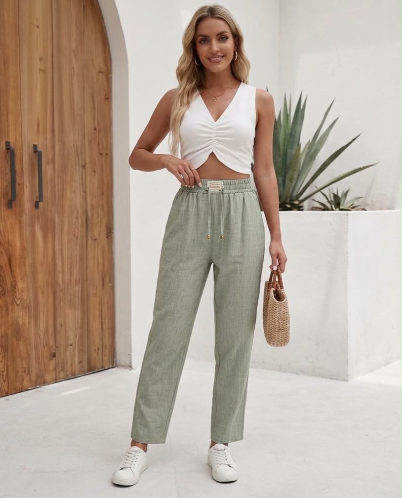 Pantalón Pierna Ancha Multicolor Talla Grande - ZY783