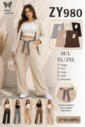 Pantalón Wide Leg Casual para Mujer Pierna Ancha Cómodo y Holgado Tiro Alto