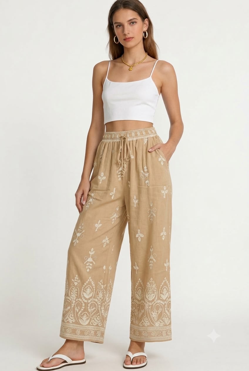 Pantalón Pierna Ancha Multicolor para Dama - JR-2007