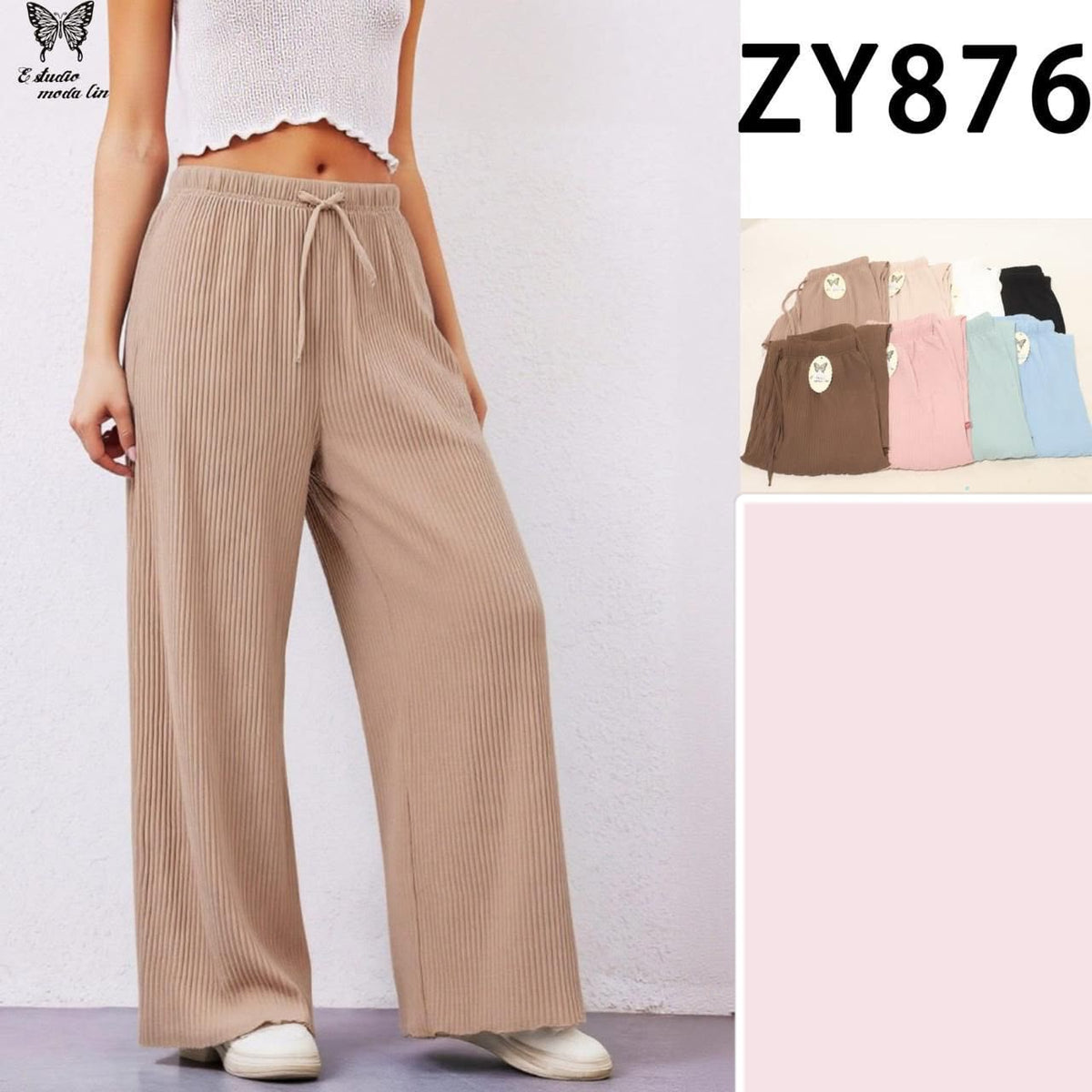 Pantalón Pierna Ancha Unitalla Multicolor para Dama - ZY876