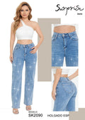 Pantalón Holgado con Acabado Brillo para Dama - SK2090