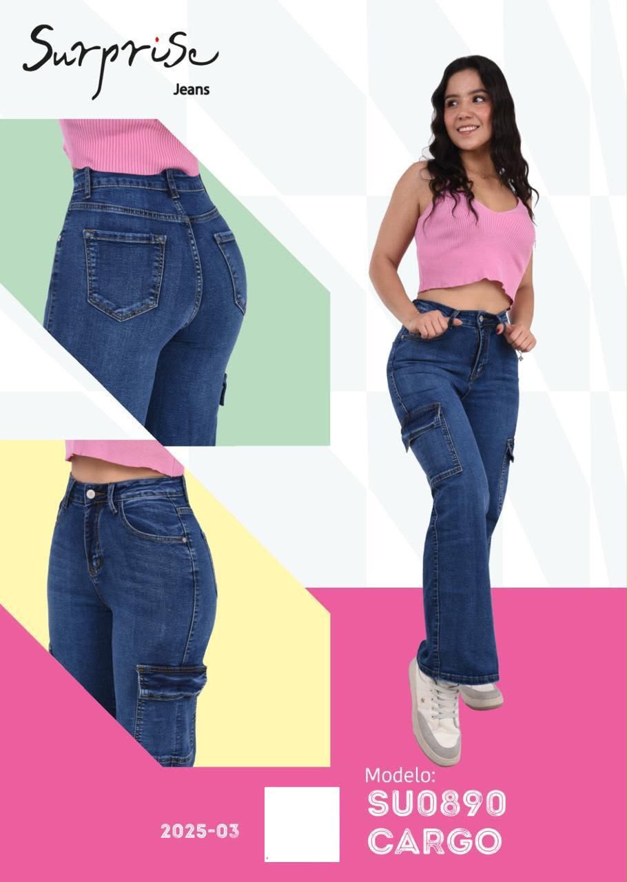 Jeans Corte Cargo para Dama - SU0890