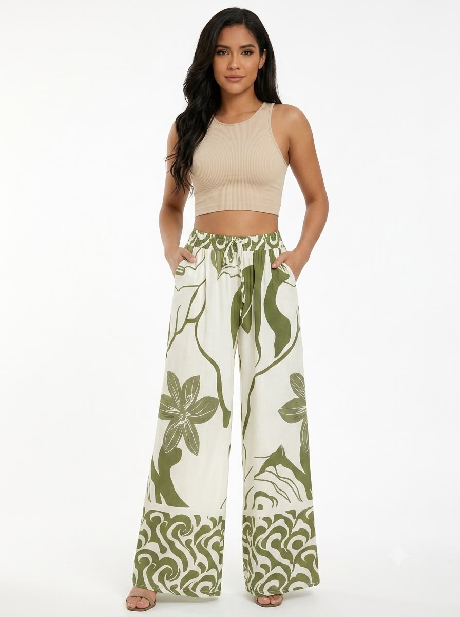 Pantalón Pierna Ancha Colores Vibrantes para Dama - JR-2006