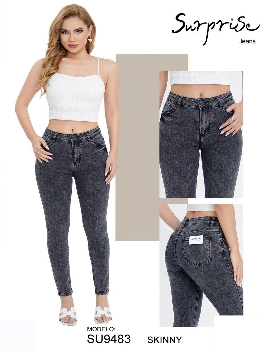 Jeans Skinny Tiro Alto para Dama - SU9483