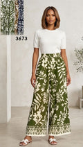 Pantalón Pierna Ancha Tonos Cálidos para Dama - T3676