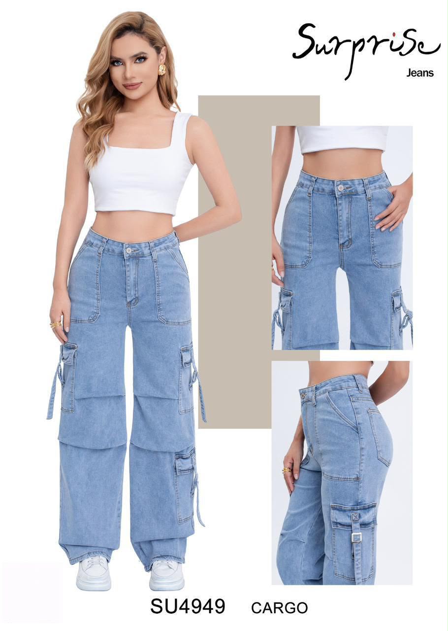 Jeans Corte Cargo para Dama - SU4949