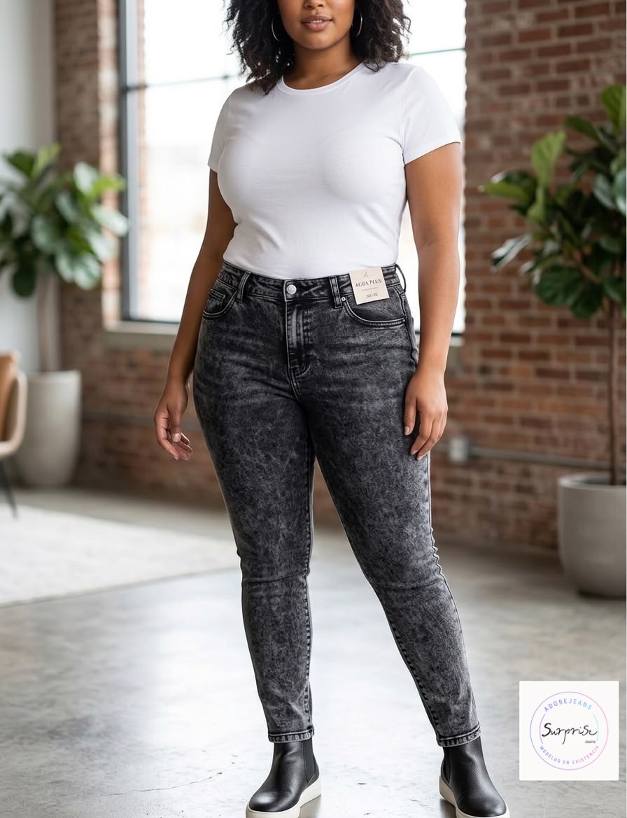 Jeans Skinny Extra Tiro Alto Tallas Extra para Dama - SU9617