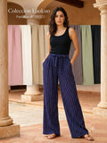 Pantalón Pierna Ancha Tonos Cálidos para Dama - JR-2002