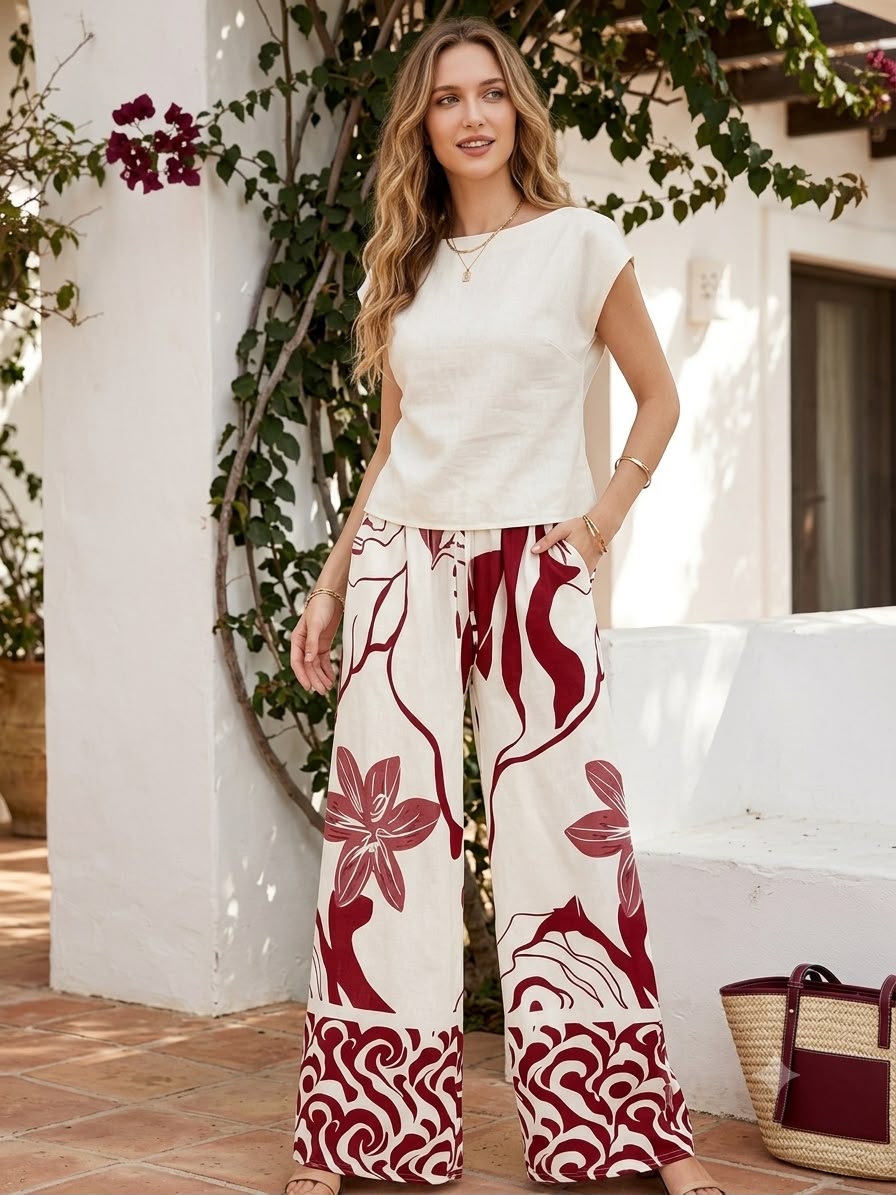 Pantalón Pierna Ancha Colores Vibrantes para Dama - JR-2006
